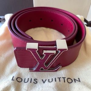 Louis Vuitton Epi Leather Initiales Belt Pink Red